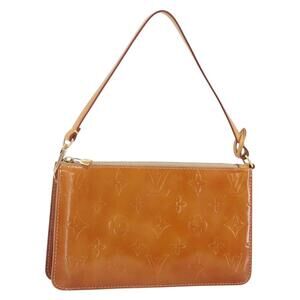 LOUIS VUITTON Vernis Lexington Accessory Pouch Beige M91010 LV Auth bs31669